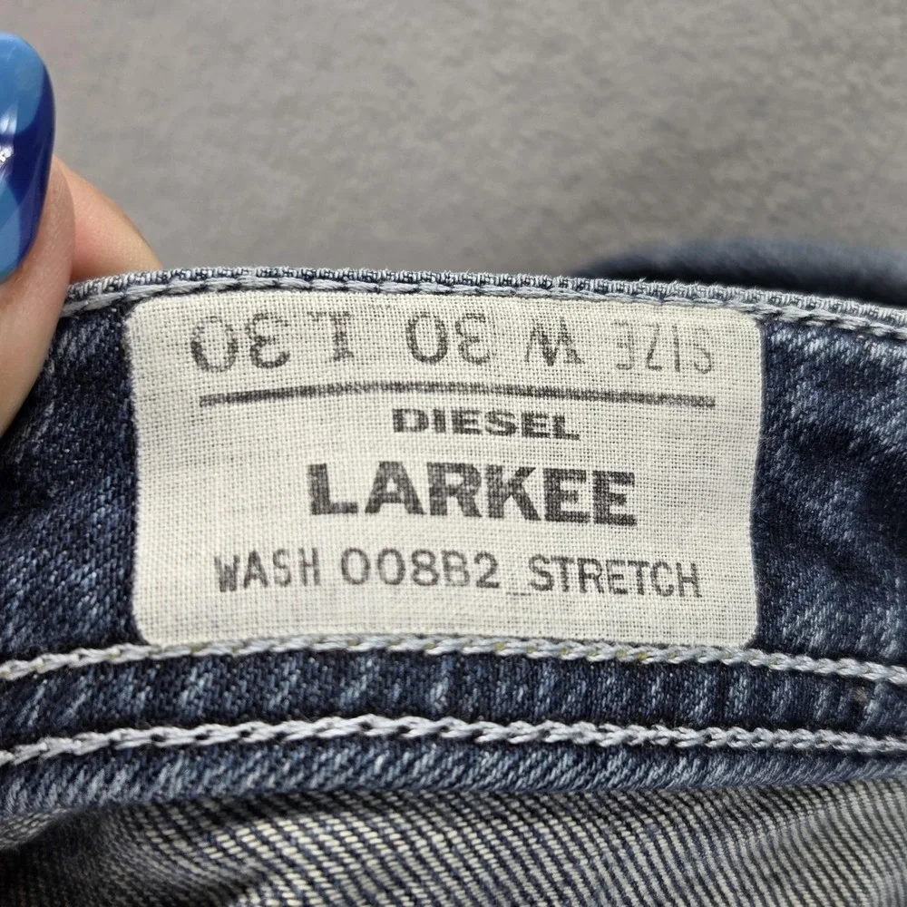 Diesel Jeans Mens 30x30 Blue Larkee Regular Straight Stretch Button Fly 008B2